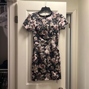 French Connection Dress! Perfect for fall! Green, tan, black tones! EUC